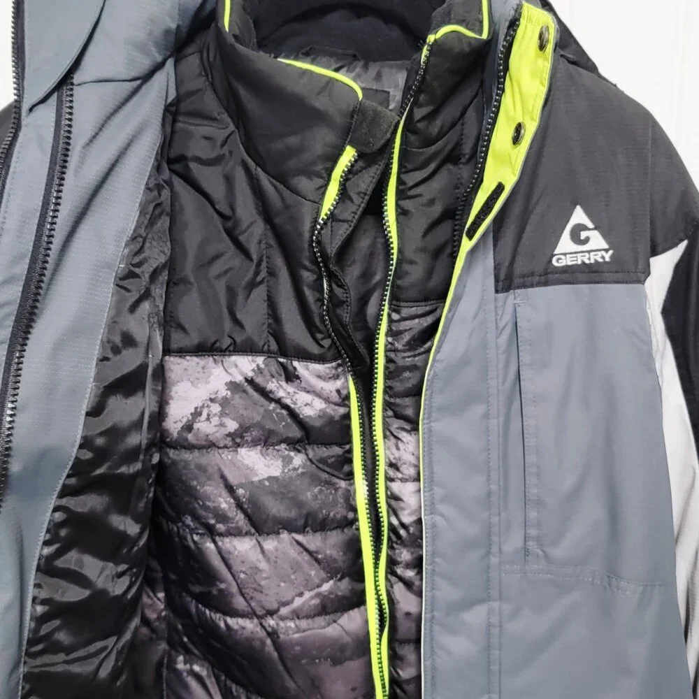Gerry Boys Size Large 14/16 Winter Snow 2 in 1 Coat Jacket Gray Black EUC - Picture 5 of 14